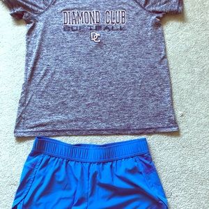 Athletic double running shorts